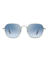 Zegna Square Ez0174 Sunglasses Man Sunglasses Silver Size 53 Metal, Acetate