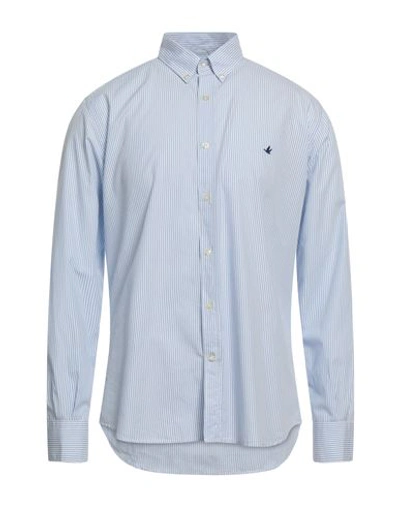 Brooksfield Man Shirt Light Blue Size 16 Cotton