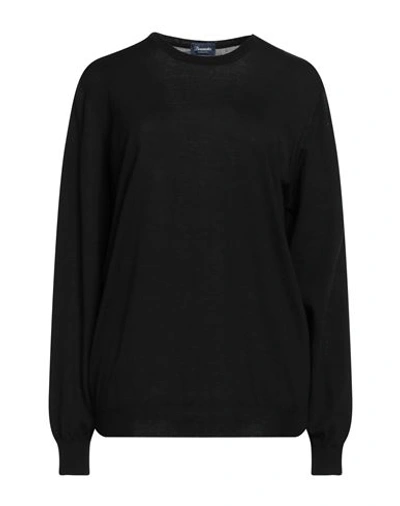 Drumohr Man Sweater Black Size 42 Merino Wool In Black