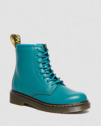 Dr. Martens Junior 1460 Leather Lace Up Boots In Green