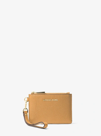 Michael Kors Leather Coin Purse In Grey