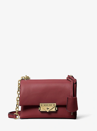 Michael Kors Cece Small Faux Leather Shoulder Bag In Red