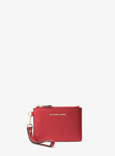 Michael Kors Leather Coin Purse In Red