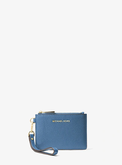 Michael Kors Leather Coin Purse In Blue