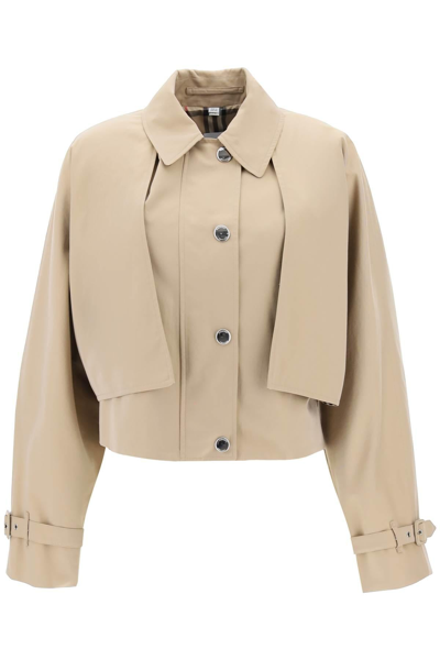 Burberry Pippacott Cropped Jacket In Cream