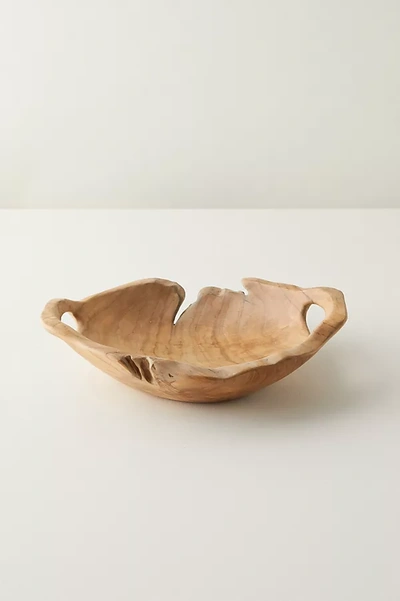 Terrain Oversized Teak Serving Bowl With Handles In Brown