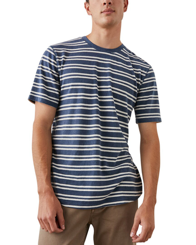 Rails Men's Dane Striped Crewneck Shirt In Maritime Stripe Navy