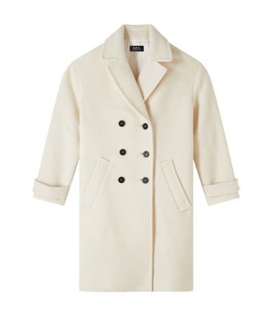 Apc Nola Coat In Aad - Ecru