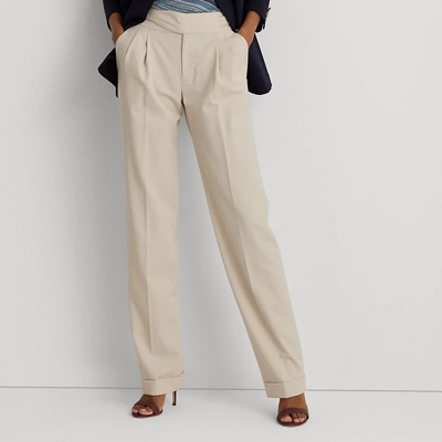 Lauren Ralph Lauren Pleated Wool-blend Twill Straight Pant In Explorer Sand