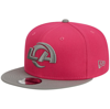 NEW ERA NEW ERA PINK/GRAY LOS ANGELES RAMS 2-TONE COLOR PACK 9FIFTY SNAPBACK HAT