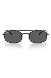 Ray Ban Men's Rb3719 54mm Oval Sunglasses In Black/gray Solid