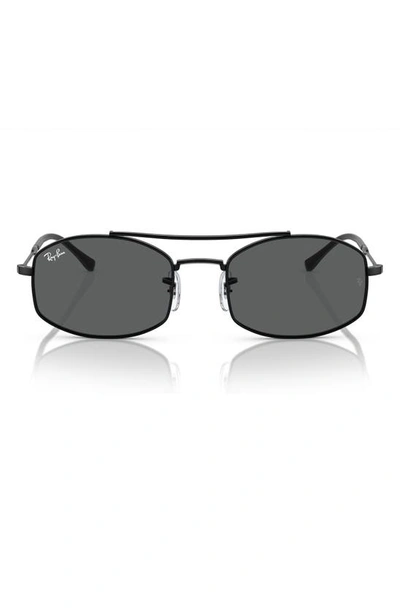 Ray Ban Men's Rb3719 54mm Oval Sunglasses In Black/gray Solid