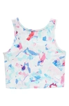 Zella Girl Kids' Longline Sports Bra In Blue- Pink Glacier Collage