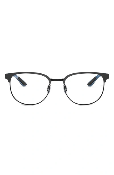 Ray Ban 52mm Irregular Optical Glasses In Matte Black