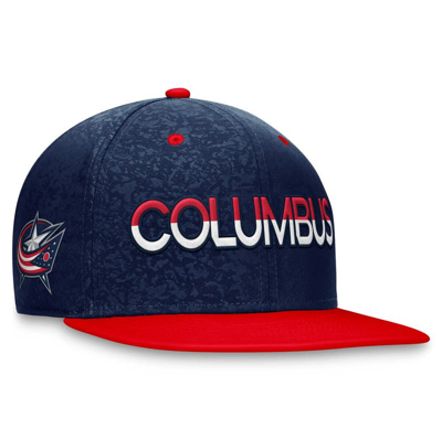 Fanatics Branded  Navy/red Columbus Blue Jackets Authentic Pro Rink Two-tone Snapback Hat In Navy,red