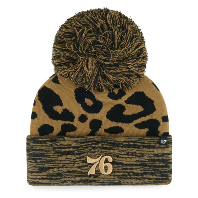 47 ' Leopard Philadelphia 76ers Rosette Cuffed Knit Hat With Pom In Brown