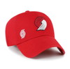 47 '47  RED PORTLAND TRAIL BLAZERS CONFETTI UNDERVISOR CLEAN UP ADJUSTABLE HAT