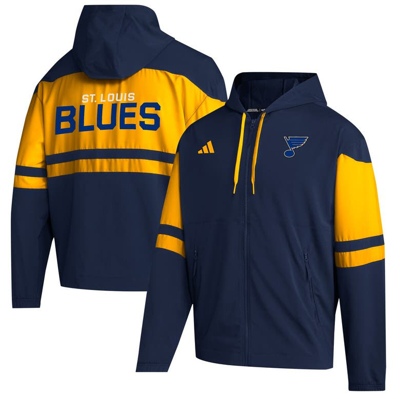 ADIDAS ORIGINALS ADIDAS  NAVY ST. LOUIS BLUES FULL-ZIP HOODIE