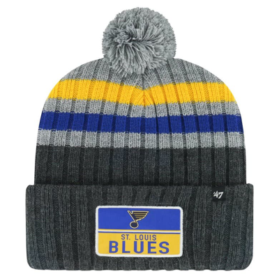 47 ' Gray St. Louis Blues Stack Patch Cuffed Knit Hat With Pom