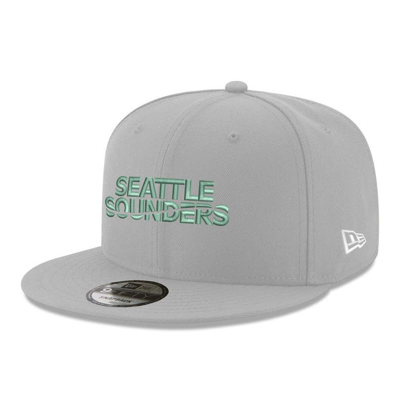 New Era Gray Seattle Sounders Fc  Wordmark 9fifty Snapback Hat