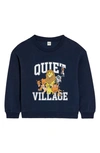 Museum Of Peace And Quiet X Disney Kids' 'the Lion King' Quiet Village Cotton Graphic Sweatshirt In Navy