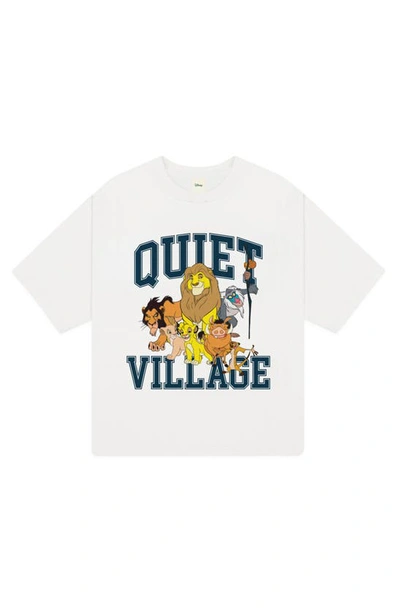 Museum Of Peace And Quiet X Disney Kids' 'the Lion King' Quiet Village Cotton Graphic T-shirt In White