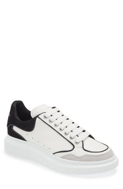 Alexander Mcqueen Leather Sneakers With Contrasting Profiles In White