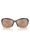 Costa Del Mar Seadrift 58mm Polarized Square Sunglasses In Copper Silver Mirror