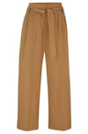 HUGO BOSS TAPERED-FIT WIDE-LEG TROUSERS WITH FABRIC BELT