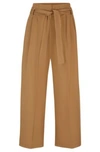Hugo Boss Boss Tenoy Belted Wide Leg Pants In Beige
