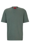 Hugo Boss Cotton-jersey Relaxed-fit T-shirt With Logo Print In Dark Green