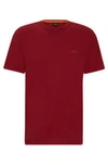 Hugo Boss Relaxed-fit T-shirt In Stretch Cotton With Logo Print In Light Red