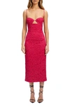 Bardot Ivanna Lace Cutout Midi Dress In Fuchsia