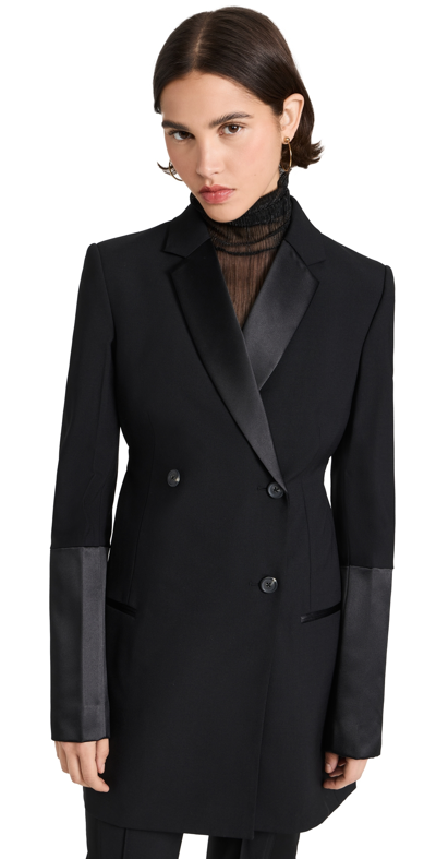 Helmut Lang Double-breasted Tuxedo Blazer In Black