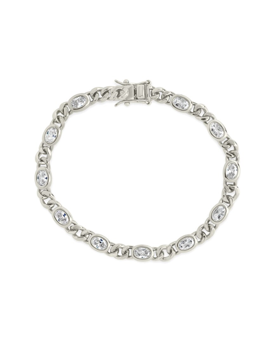 STERLING FOREVER STERLING FOREVER RHODIUM PLATED CASSIE TENNIS BRACELET