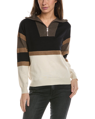 Yal New York 1/4-zip Sweater In Brown