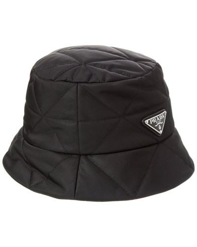 Prada Logo Bucket Hat In Black