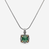 KONSTANTINO STERLING SILVER AND 18K YELLOW GOLD, GREEN AVENTURINE DOUBLET NIGHTFALL PENDANT PENDANT NECKLACE C-M