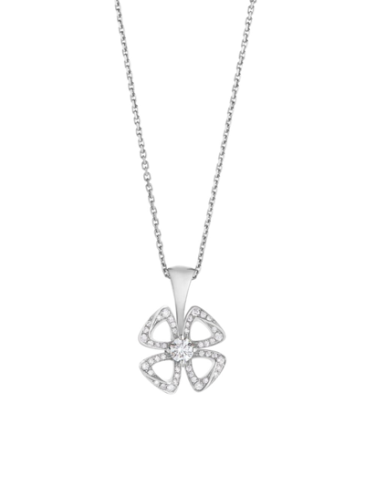 Bvlgari Women's Fiorever 18k White Gold & 0.16 Tcw Diamond Pendant Necklace