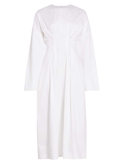Co Women's Poplin Cinched-waist Dress In White