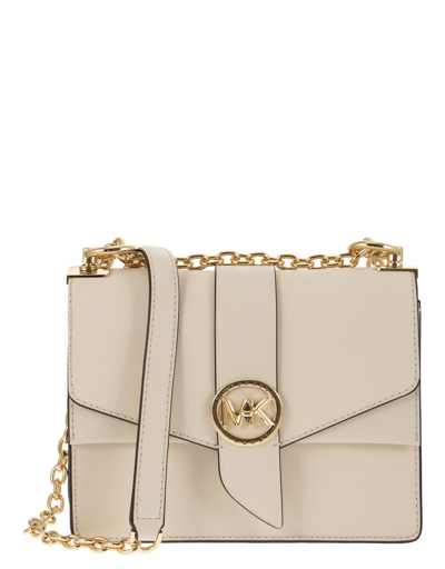 Michael Kors Greenwich - Saffiano Leather Bag In Blanc