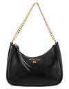 Michael Kors Small Shoulder Bag In Grained Leather In Noir