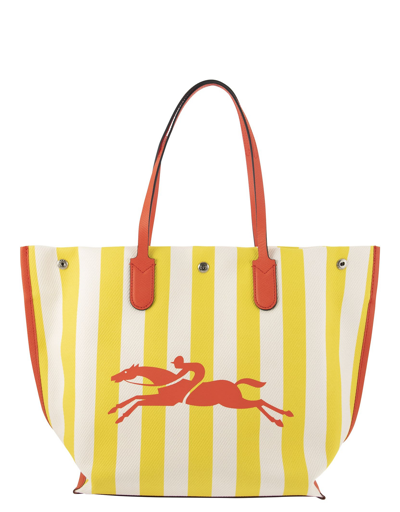 Longchamp Roseau Essential - Shopping Bag L In White/yellow