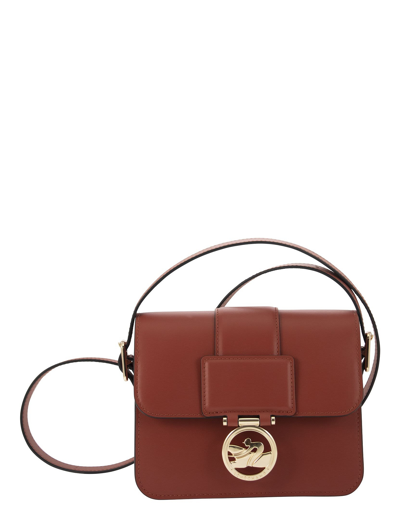 Longchamp Small Box-trot Leather Crossbody Bag In Rouge