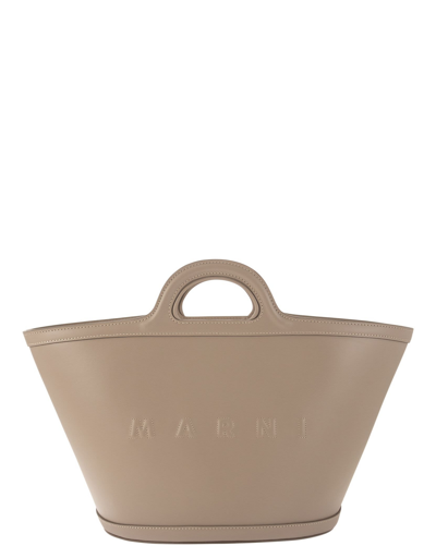 Marni Designer Handbags Tropicalia S - Leather Handbag In Neutres