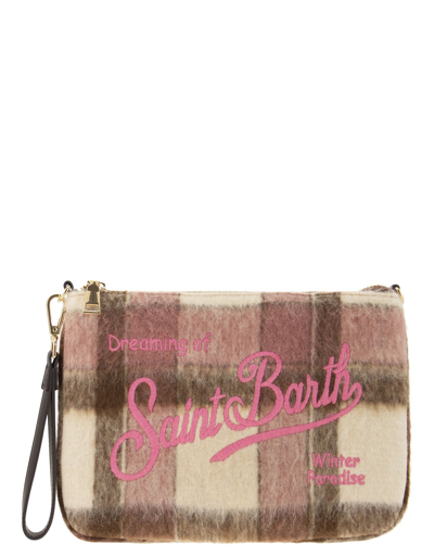 Saint Barth Mc2 Designer Handbags Pochette Bag With Shoulder Strap In Rose