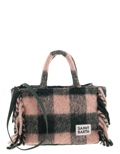 Saint Barth Mc2 Designer Handbags Tartan Bag With Fringes