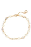 Anne Klein Robin Crystal Bracelet In Gold/ White