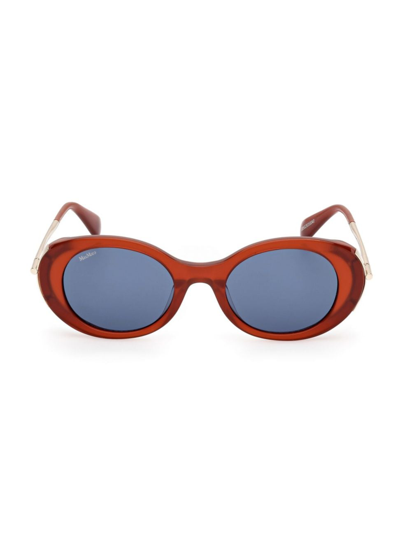 Max Mara Women's Malibu10 51mm Round Sunglasses In Milk Red