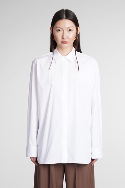 Theory Shirt In White Cotton